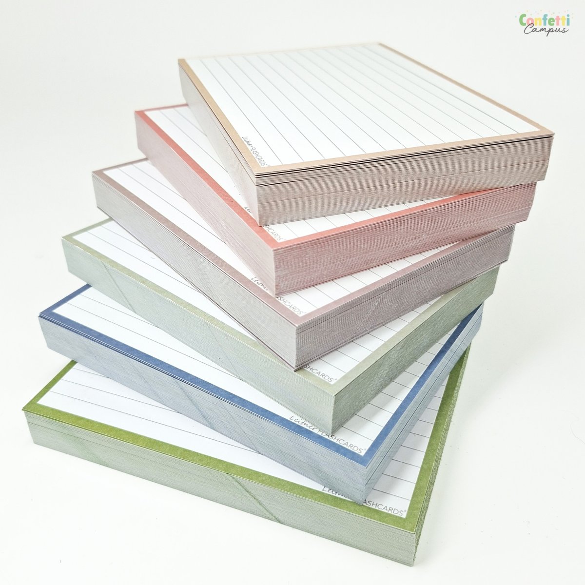 300 Leitner Flashcards Karteikarten Set mit 6 Päckchen A6 Erdfarben