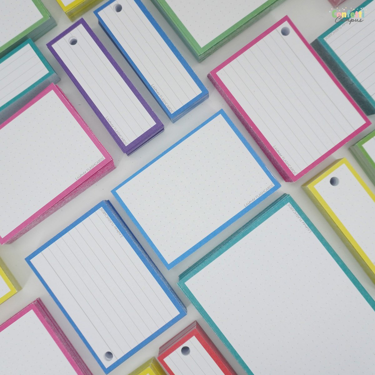 Leitner Flashcards Karteikarten A7 Blau Dotted