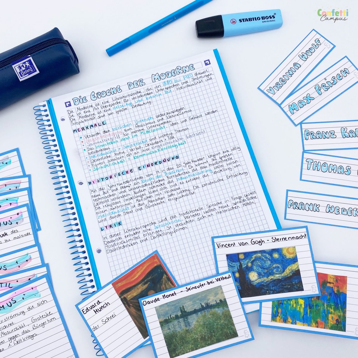 Meine schönen Notizen Set Blau