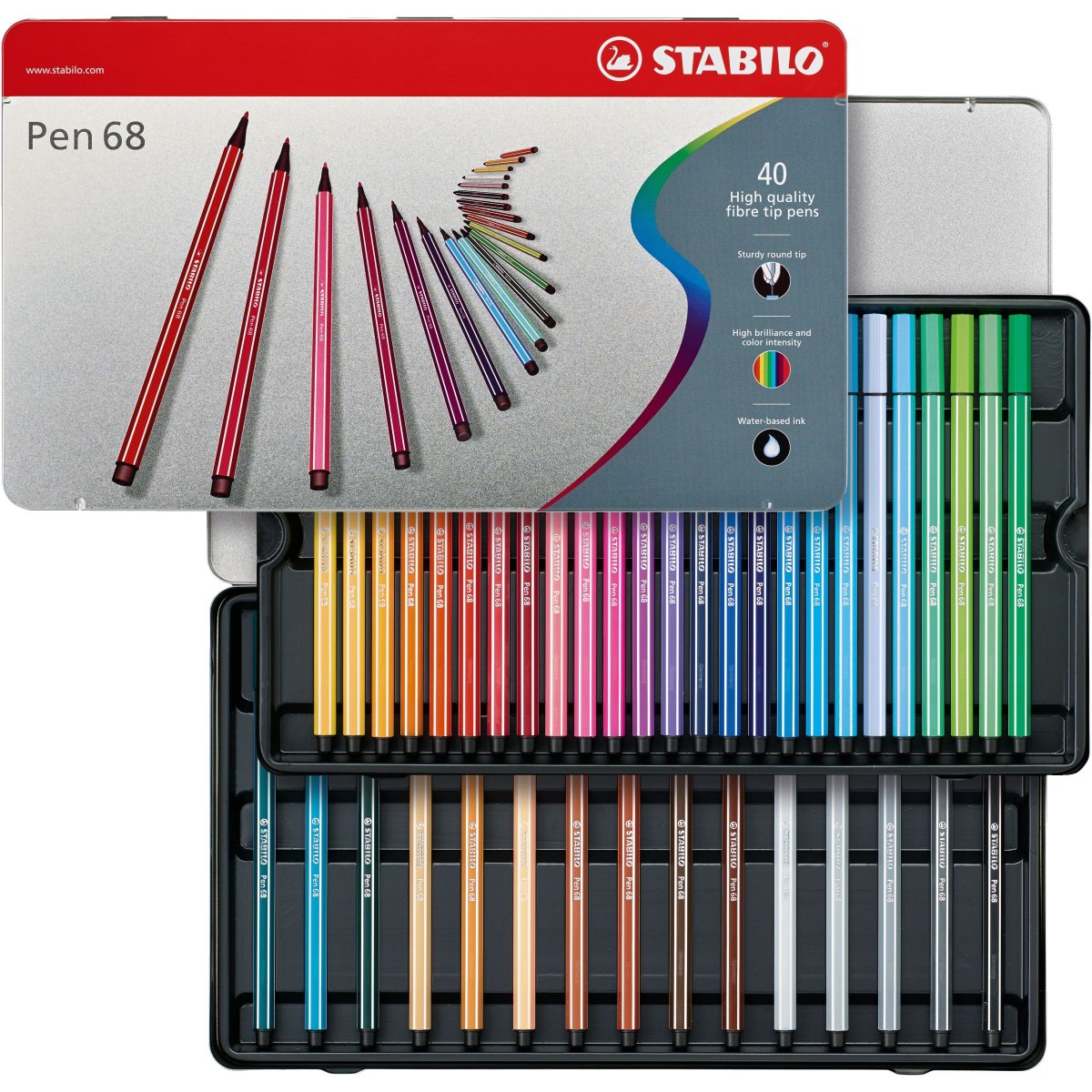 STABILO Pen 68 Premium-Filzstift 40er Metalletui